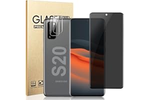GBBO [1+2 Pack] Galaxy S20 5G Screen Protector With Camera Lens Protector, 9H Hardness Privacy Tempered Glass Protector, 3D Curved,Free of Bubbles,Easy to install, for Samsung Galaxy S20 (6.2 Inch)