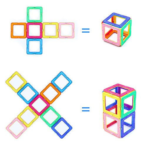 Magnetic Blocks, Ranphykx 65 Piece Magnetic Building Blocks Set Magnetic Tiles Educational Toys for Kids - Thumbnail 5