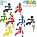 8pcs Refrigerator Fridge Magnetic Key Holder with Wall Climbing Man Design and Strong Magnet Holds Up to 1.4 lbs for Home Office Gift Decoration in Black Red Blue Green Yellow Pink
