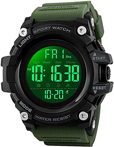 MASTOP Brand Mens Digital Watches Big Dial Multifunction Chronograph Outdoor Waterproof Sport Wrist Watch, Green, Chronograph,Digital
