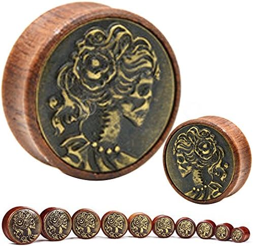1 Inch 26mm gauges ear plugs steel flesh tunnels plugs gauges Organic wood Flare MoDTanOiz Flesh tunnels 26mm
