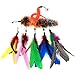 Tacobear 2 Piece Retractable Interactive Teaser Cat Wand 7 Refills Feathers, Cat Feather Toys for Cat