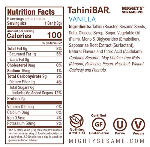 Mighty Sesame TahiniBars, Variety Pack (Total 18 Bars)