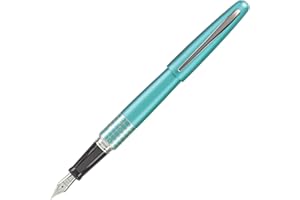 PILOT MR Retro Pop Collection Fountain Pen in Gift Box, Turquoise Barrel with Dots Accent, Fine Point Stainless Steel Nib, Refillable Black Ink (91436)