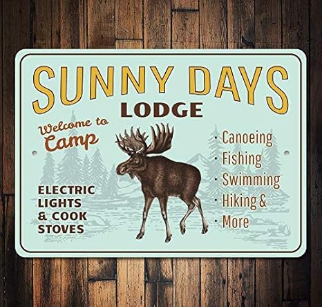 qidushop Lodge Namensschild mit Elch, Elch und Elch, Geschenk, Geschenk für Hausdekoration, Wandposter, Hauseinweihung, Gesch