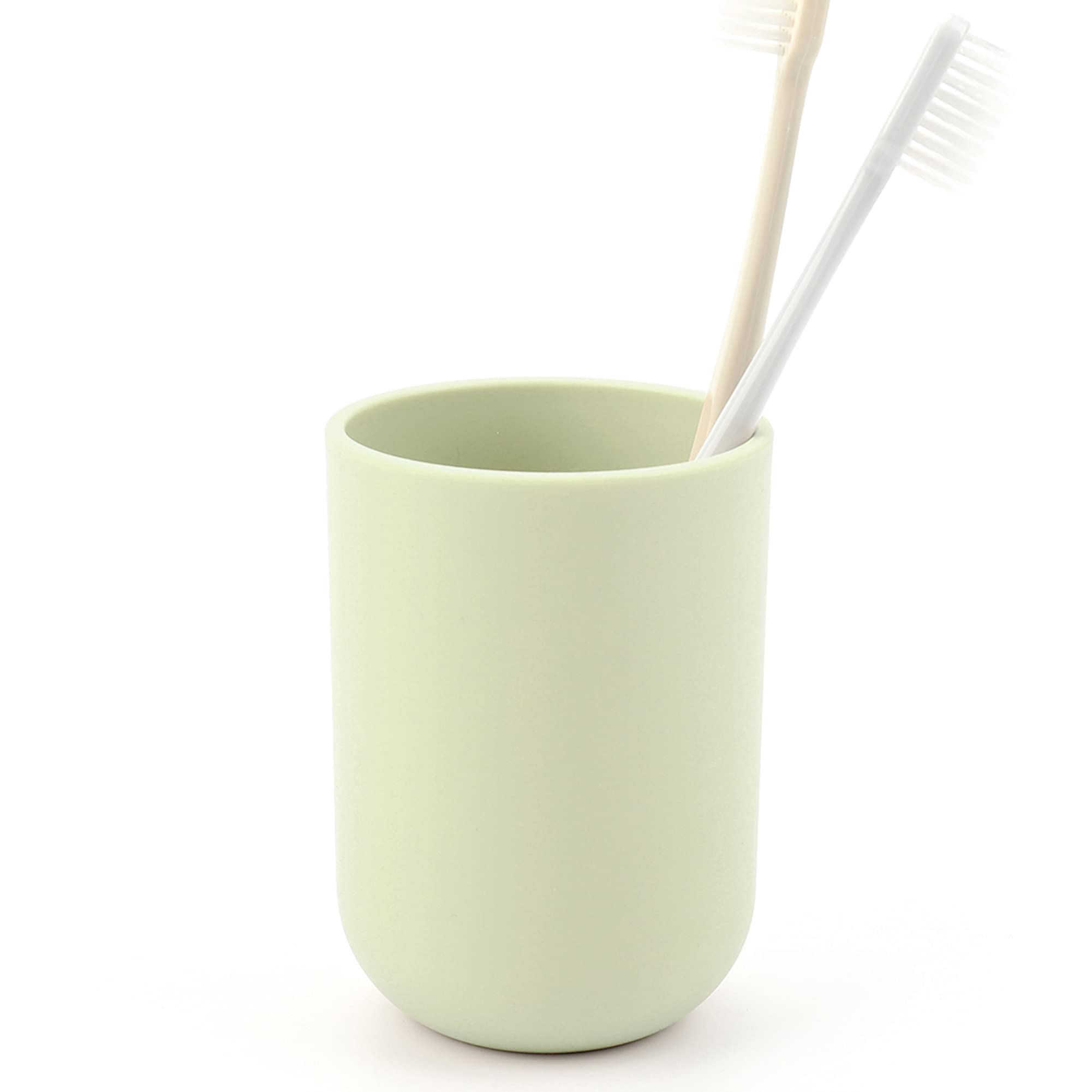 Tumbler Toothbrush Holder Plastic Cups Bathroom Tidy Razor Holder Toothpaste Holder Small Makeup Brush Holder Small Bathroom Cup Travel Camping Portable Reusable Storage Cups 350ml (Green)