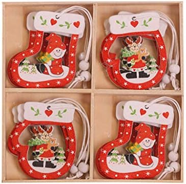 Yaohxu 12PC Christmas Snowflakes Wooden Pendants Xmas Tree Ornaments Home Hanging Decor