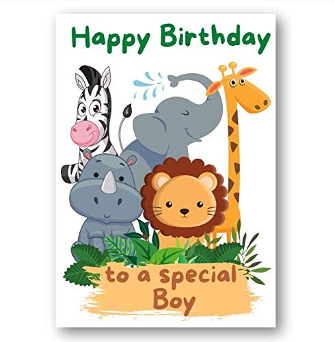 Second Ave Boy Children's Kids Safari Birthday Card For Him Greetings Card