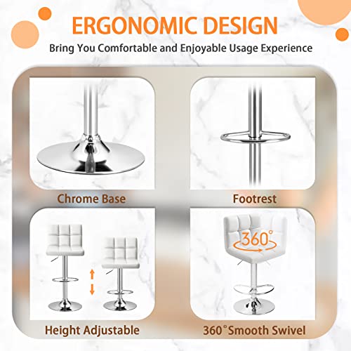 Furmax Bar Stools Modern Pu Leather Swivel Adjustable Hydraulic Bar