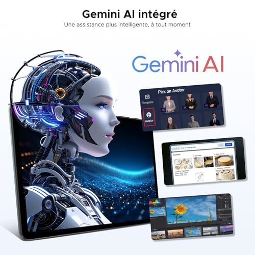 P10 Tablets Android, Tablet 10 Pulgadas, 90Hz Display, 7000mAh Tablet Android 16 con Gemini AI, 48GB RAM+128GB ROM, T310 CPU, 8MP+5MP, Widevine L1, Bluetooth 5.0, Face ID, Tablet con Teclado, Azul