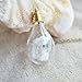 White Blooming Babysbreath Real Flower Natural Gypsophila Waterdrop Pendant 18k Gold Plated Necklace for Women Handmade