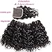 Peiyulex Brazilian Water Wave Bundles With Closure,Wet and Wavy Human Hair 4 Bundles with Lace closure Ocean Wave Human Hair Weave Extensions Remy Hair 50g/bundle (4x10inch+10 Middle part)