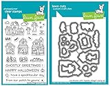 Lawn Fawn Spooky Village Clear Stamps and Coordinating Die Set (LF2014, LF2015), Bundle of 2 Items