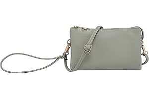 JEN & CO. Riley Small Crossbody Bags Vegan Leather Wristlet Wallets Clutch Purses Shoulder Handbag for Women