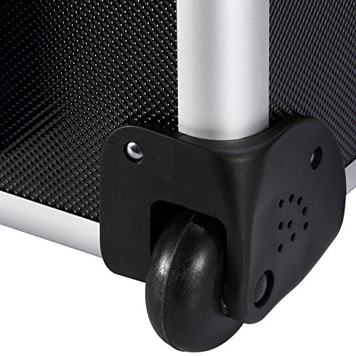 Ollieroo-4-in-1-Aluminum-Rolling-Cosmetic-Makeup-Train-Cases-Trolley-Professional-Artist-Train-Case-Organizer-Box-Lift-Handle-Lock-2-wheel-2-Keys-Each-Layer-Total-8-Keys-Makeup-Luggage-Black