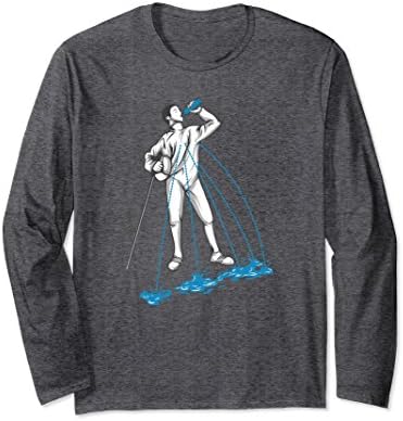 Unisex Fencing Post Workout Humor - Fencing Long Sleeve T-Shirt 2XL Dark Heather