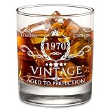 AOZITA 50th Birthday Gifts for Men - 50th Birthday Decorations for Men, Party Supplies - 50th Anniversary Gifts Ideas for Him, Dad, Husband, Friends - 11oz Whiskey Glass
