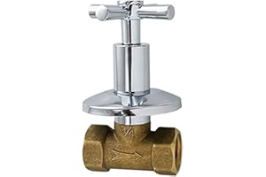 WEIRUN Shower Shut Off Valve,Water Flow Control Valve Straight Replacement Part Concealed with Cross Handle Shut off Valves Water Pressure Regulator,Plumbing Shower Pipe Valve G3/4 Connecting Threads One Pcs