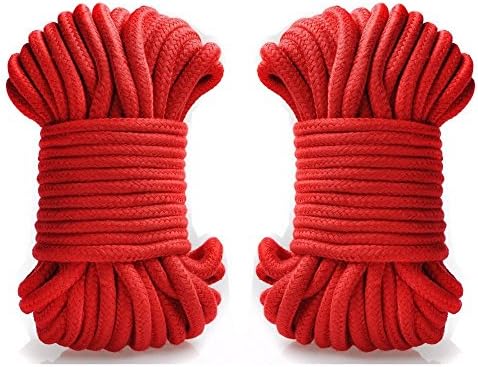 32-foot 10m Long Soft Cotton Rope Red&amp;Red 2pcs