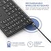 Multi-Device Wireless Bluetooth Keyboard, Jelly Comb Full Size Ultra Slim Rechargeable Wireless Bluetooth Keyboard Compatible for iPad, iPad Pro, iPhone, Android Tablets, Windows, iOS, Mac OS (Black)