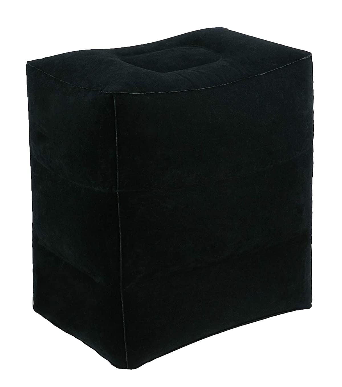 AIRGOODS Inflatable Travel Footstool/Cushion - Black PVC, Inflated Size: 38.5cm x 30cm x 45.7cm, Travel Pillow