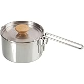 OUKENS Camping Kettle, 1L 304 Stainless Steel Camp Pot with Foldable Handle, for Outdoor Cooking, Ideal Portable Cookware Backpacking Pot for Camping, Hiking, Picnic, Campfire, Stove