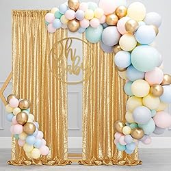 B-COOL Gold Sequin Backdrop Curtain Gold Curtains 2