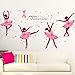 Alrens 74 x 38 Inch DIY Decor Lovely Ballet Girl Art Wall Stickers for Kids Rooms Home Decor Wall Decals Flower Bedroom Decor Butterfly Decoration Stickers Mural