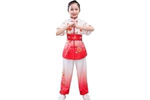 YEMYIQZ Kids Kung Fu Uniform for Boys Girl Chinese Traditional Tai Chi Wushu Suits Short Sleeved Martial Arts Uniform