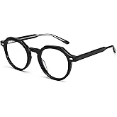Dollger Blue Light Blocking Glasses For Woman Men Thick Frame Round Non-Prescription Glasses, For Computer Work Gaming,