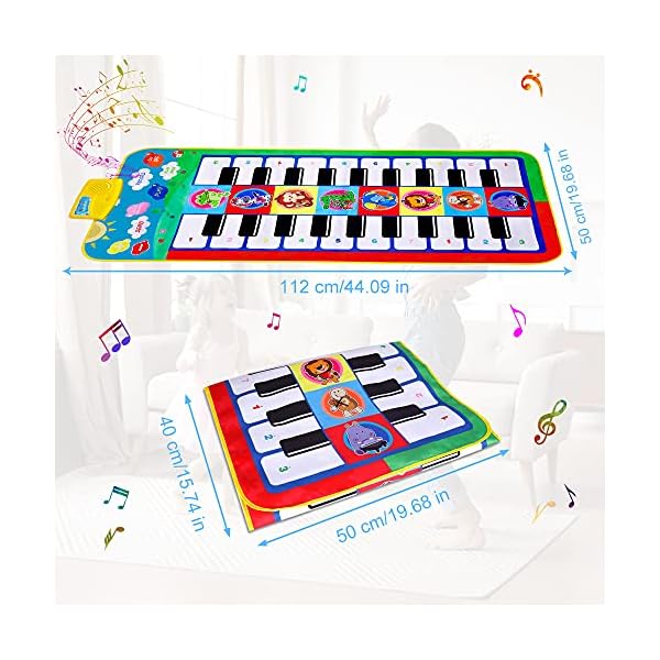 m-zimoon-Piano-Mat-Kids-Large-Music-Play-Mat-4409-Colorful-Musical-Dance-Mat-Cartoon-Floor-keyboard-Carpet-Educational-Toys-Gift-for-Age-3-Boys-Girls-Toddler m zimoon Piano Mat, Kids Large Double Music Play Mat 44" x 20" Colorful Musical Dance Mat Cartoon Floor keyboard Carpet Educational Musical toys Gift for Age 3+ Boys Girls Kids Toddler