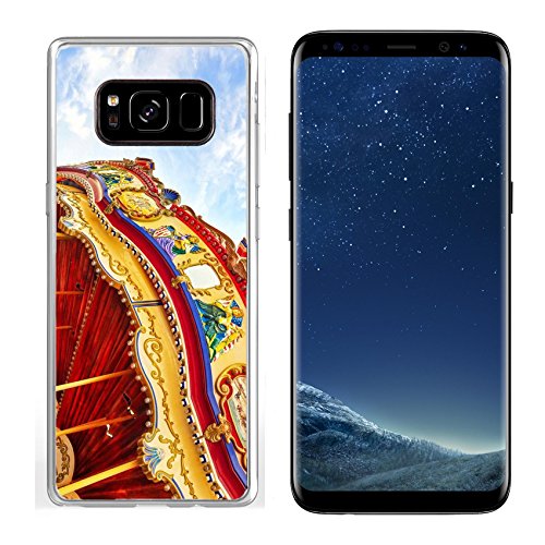 Luxlady Samsung Galaxy S8 Clear case Soft TPU Rubber Silicone IMAGE ID: 34513186 Carousel Horses on a carnival