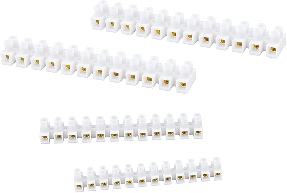 D.A.Y. Republic 4pk Clear Terminal Blocks 3A 15A Dual Row 12 Pos Wire Connectors