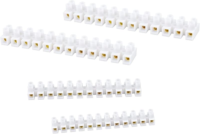 D.A.Y. Republic 4pk Clear Terminal Blocks 3A 15A Dual Row 12 Pos Wire Connectors