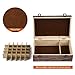 Essential Oil Storage Box – 30 Slots for 5ml, 10ml and 15ml Bottles– Wooden Organizer with Carry Handle – Includes FREE ACCESSORIES Habom (dark brown)