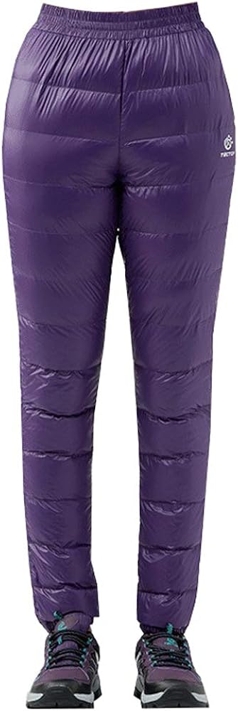 LUCKIN Women Goose Down Pants Snow Pants Winter Waterproof Men Down Pants: Clothing