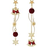 Christmas Bell Earrings for Women Bow Jingle Bell Earrings Snowflake Bell dangle Earrings for Women Christmas Festive Jewelry
