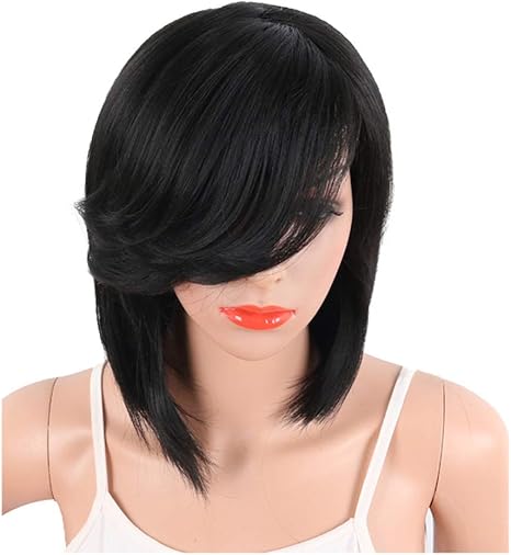 Amazon Co Jp 黒のショートアフロ変態ボブウィッグストレートヘア前髪グラデーションフルウィッグ女性用デイリーパーティーファンシードレスカスタムコスプレ合成10インチ耐熱性 ホーム キッチン