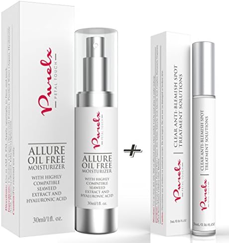 PureLx Acne and Oil Control Skincare Duo - Clear Anti Acne & Blemish Solution with Allure Oil Free Moisturizing Cream