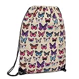 Cotton Canvas Waterproof Printed Drawstring Gym Work Backpack Rucksack
