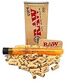 100 Raw PRE-ROLLED Tips with Raw Storage Tin and Rolling Paper Depot XL Doob Tube