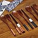 Wooden Chopsticks Spoon Fork Set Japanese Style Tableware Travel Utensils with Pouch for Camping,Picnic,Office or Home (Style A)