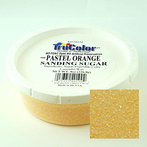 TruColor Confectioner's Sanding Sugar (Fine Crystals) Pastel Orange (1x8 Oz)