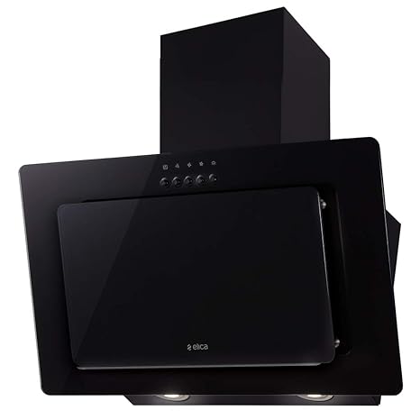 Elica Steel and Glass 60 cm 925 m3/hr Chimney (APEX 60 BK, 1 Cassette Filter, Black)