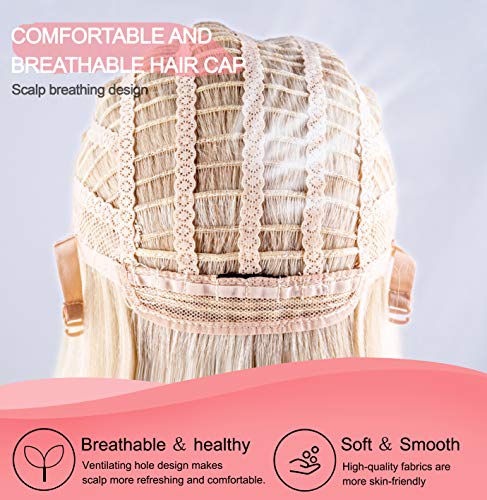 JIASLY Blonde Wig for Women Synthetic Hair Long Straight Wigs Free Wig Cap 24 Inches - //coolthings.us