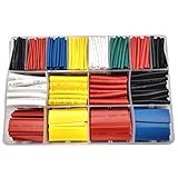 Copapa 610 pcs 2:1 Heat Shrink Tube 6 Colors 10 Sizes Tubing Set Combo Assorted Sleeving Wrap Cable Wire Kit for DIY Kit - 2:1 Shrink Ratio (610CS)