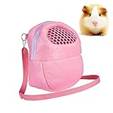 Yosoo 1 PCS Portable White Mesh African Hedgehog Hamster Breathable Pet dog Carrier Bags Handbags Puppy Cat Travel Backpack (M, White Mesh - Pink)