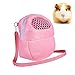 Yosoo 1 PCS Portable White Mesh African Hedgehog Hamster Breathable Pet dog Carrier Bags Handbags Puppy Cat Travel Backpack (M, White Mesh - Pink)