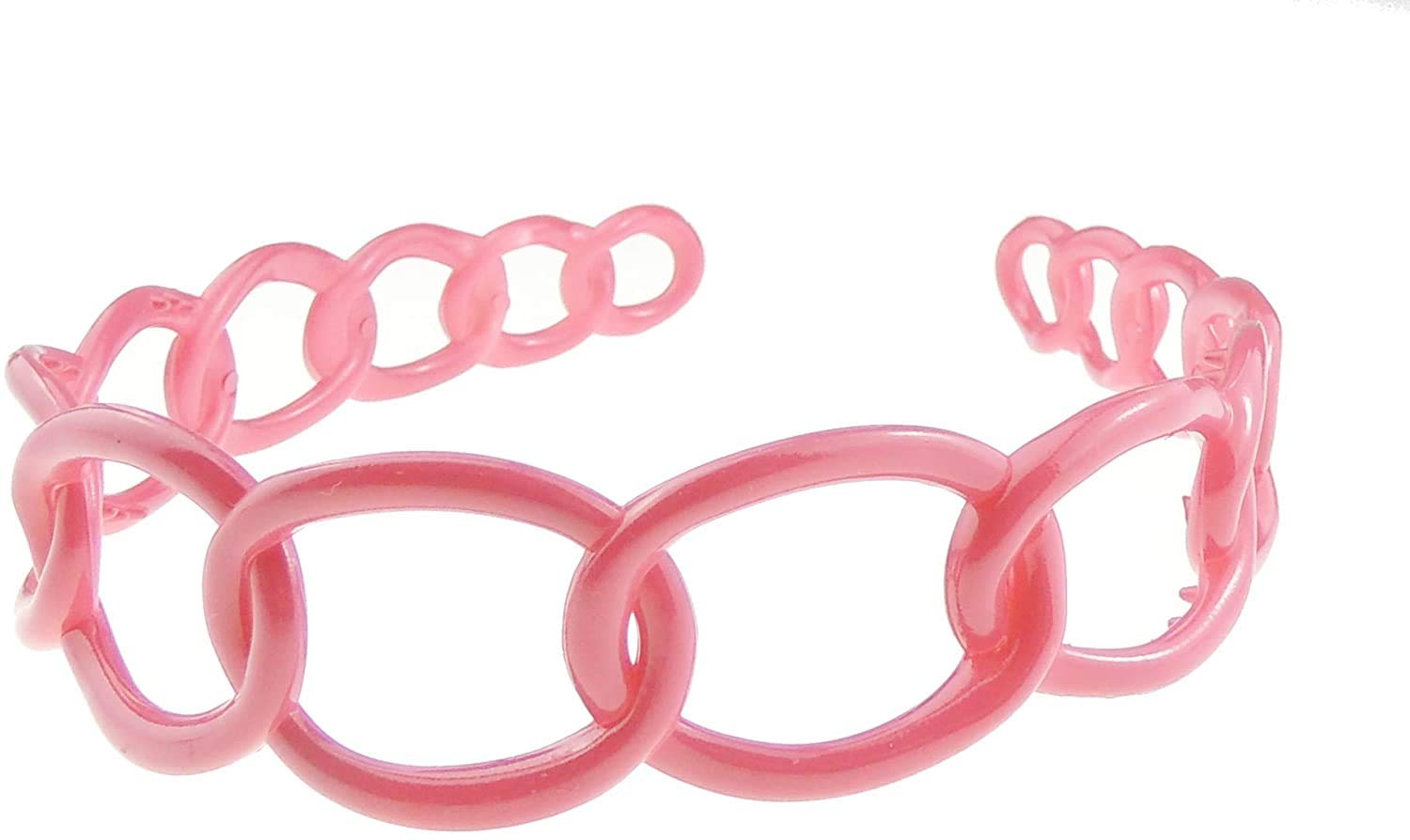 GIRLS SMALL HEAD LADIES School Uniform Birthday Party Hair Accessories Plain Plastic Strong Teeth Wide Circles Chain Links Stencil Short Long Hair Headband Alice Band Hairband (Raspberry)