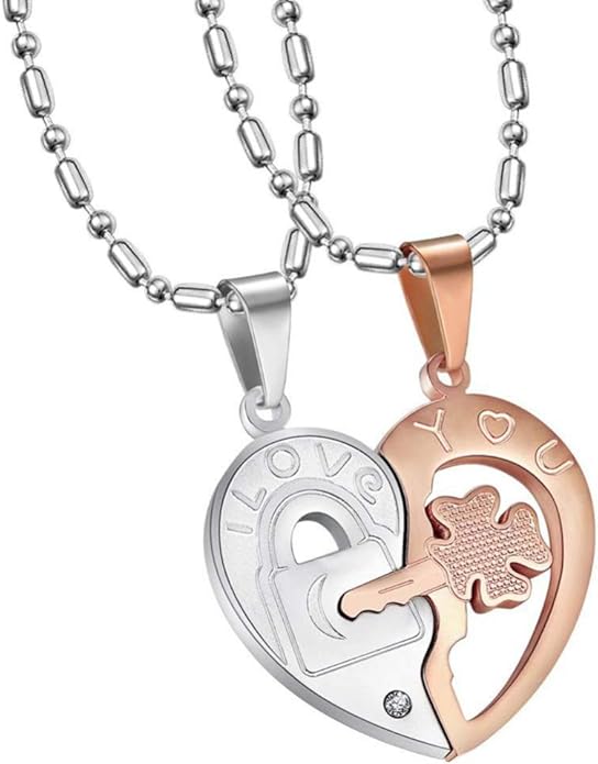 Amosfun Couple Collier Collier Assorti Puzzle Coeur ...